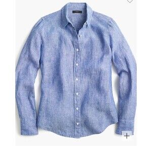 J.Crew Baird McNutt Irish Linen Shirt Women's Size 2 Chambray G06